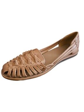 Nisolo Women's Huarache Woven Leather Sandals In Almond Size 9.5